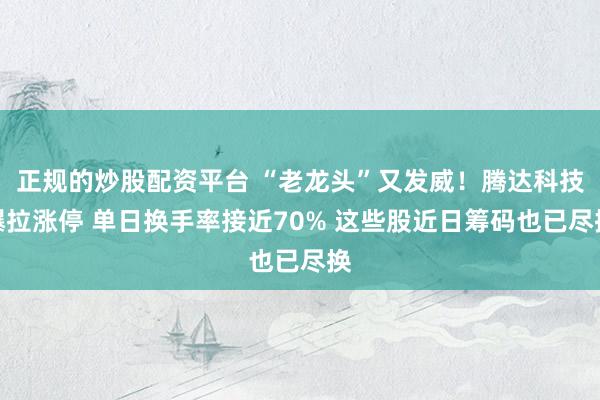 正规的炒股配资平台 “老龙头”又发威！腾达科技爆拉涨停 单日换手率接近70% 这些股近日筹码也已尽换
